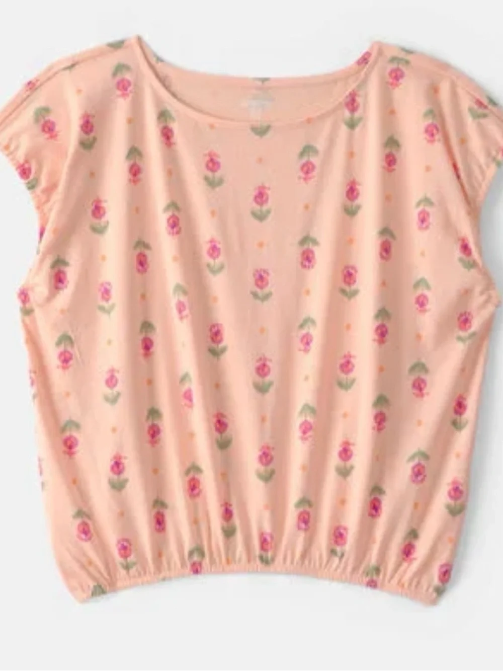OshKosh B'gosh Peach Tee with Pink Floral Print